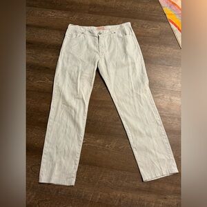 Marco Pescarolo White Washed Jeans with Red Patch
